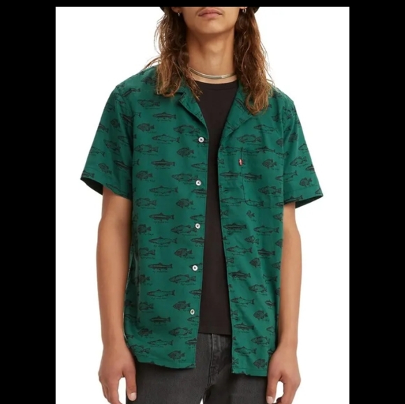 Levi's Other - LEVIS GREEN AND BLACK FISHING SHIRT. LARGE